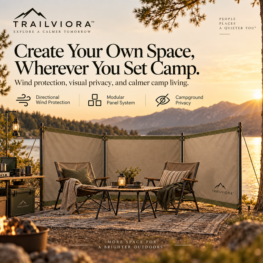 Trailviora™ VeilCamp Modular Wind & Privacy Screen
