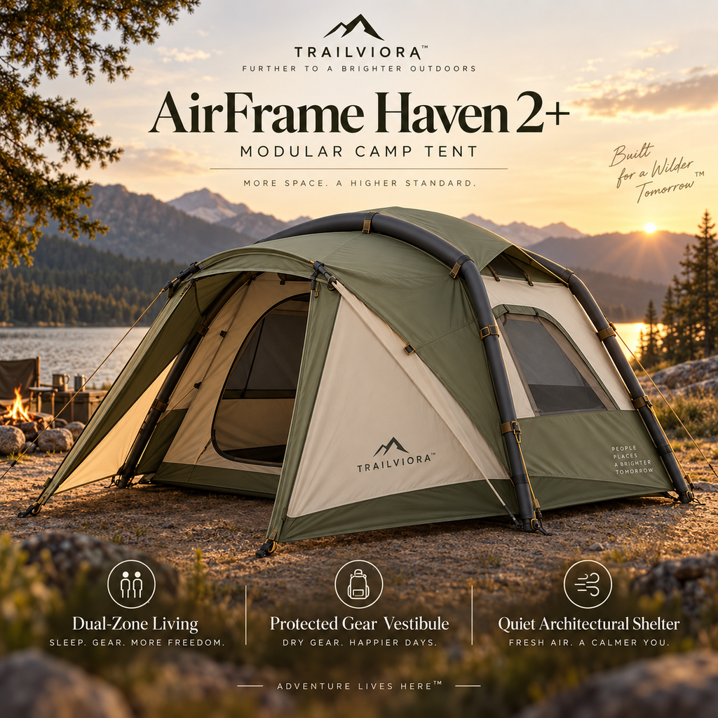 Trailviora™ AirFrame Haven 2+ Modular Camp Tent
