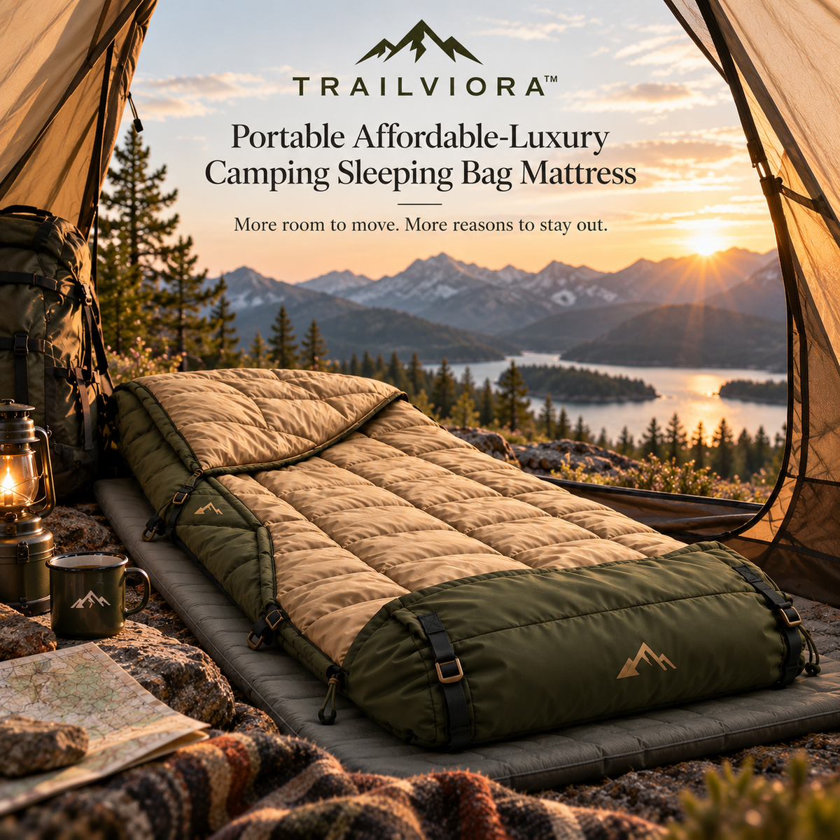 Trailviora™ Portable Affordable-Luxury Camping Sleeping Bag Mattress