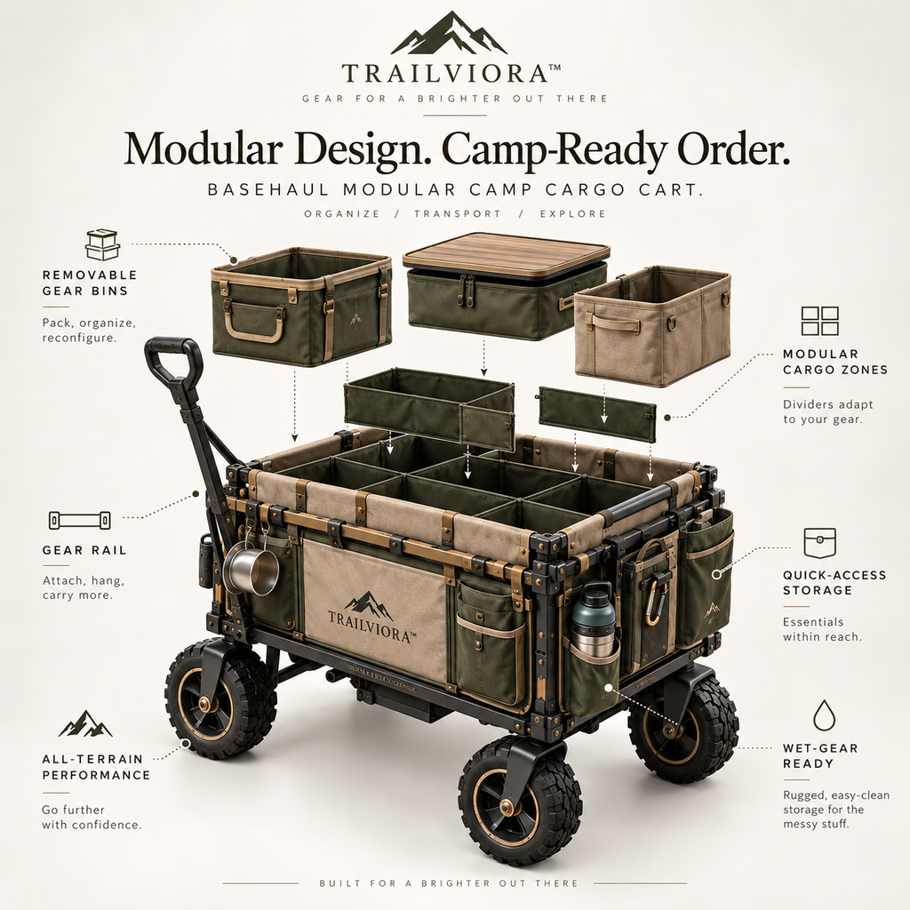 Trailviora™ BaseHaul Modular Camp Cargo Cart