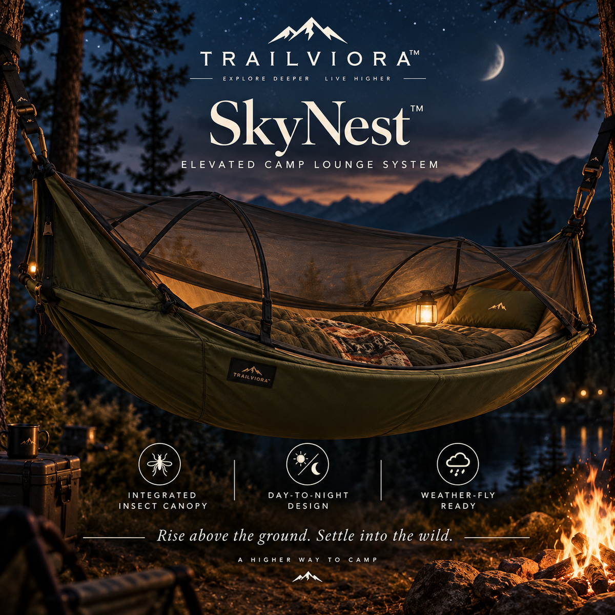 Trailviora™ SkyNest Elevated Camp Lounge System