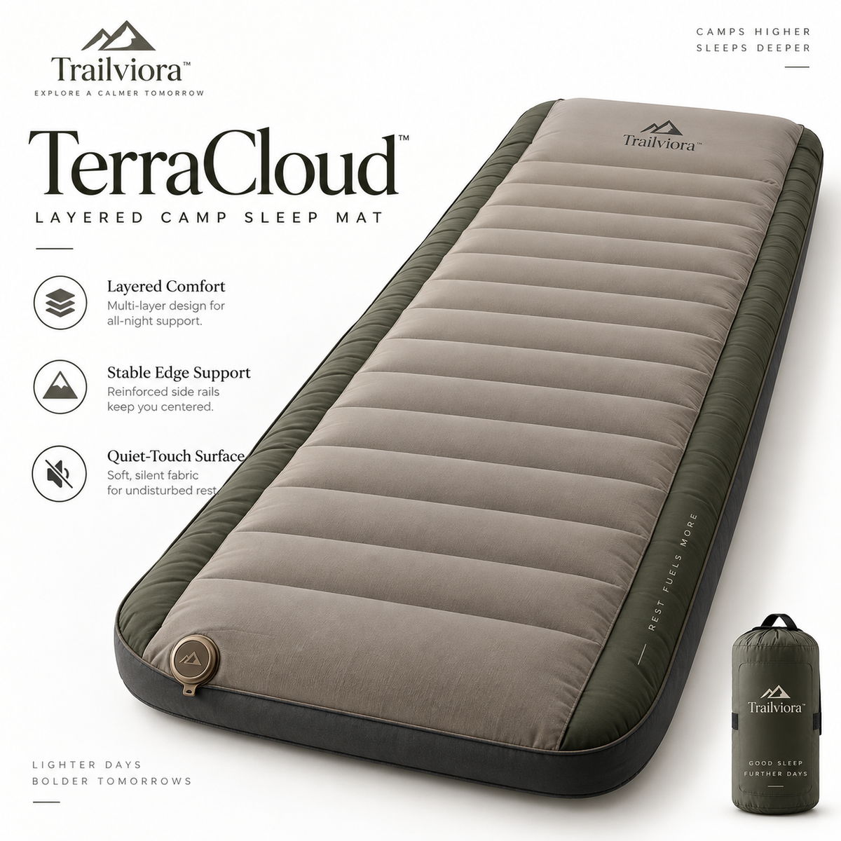 Trailviora™ TerraCloud Layered Camp Sleep Mat