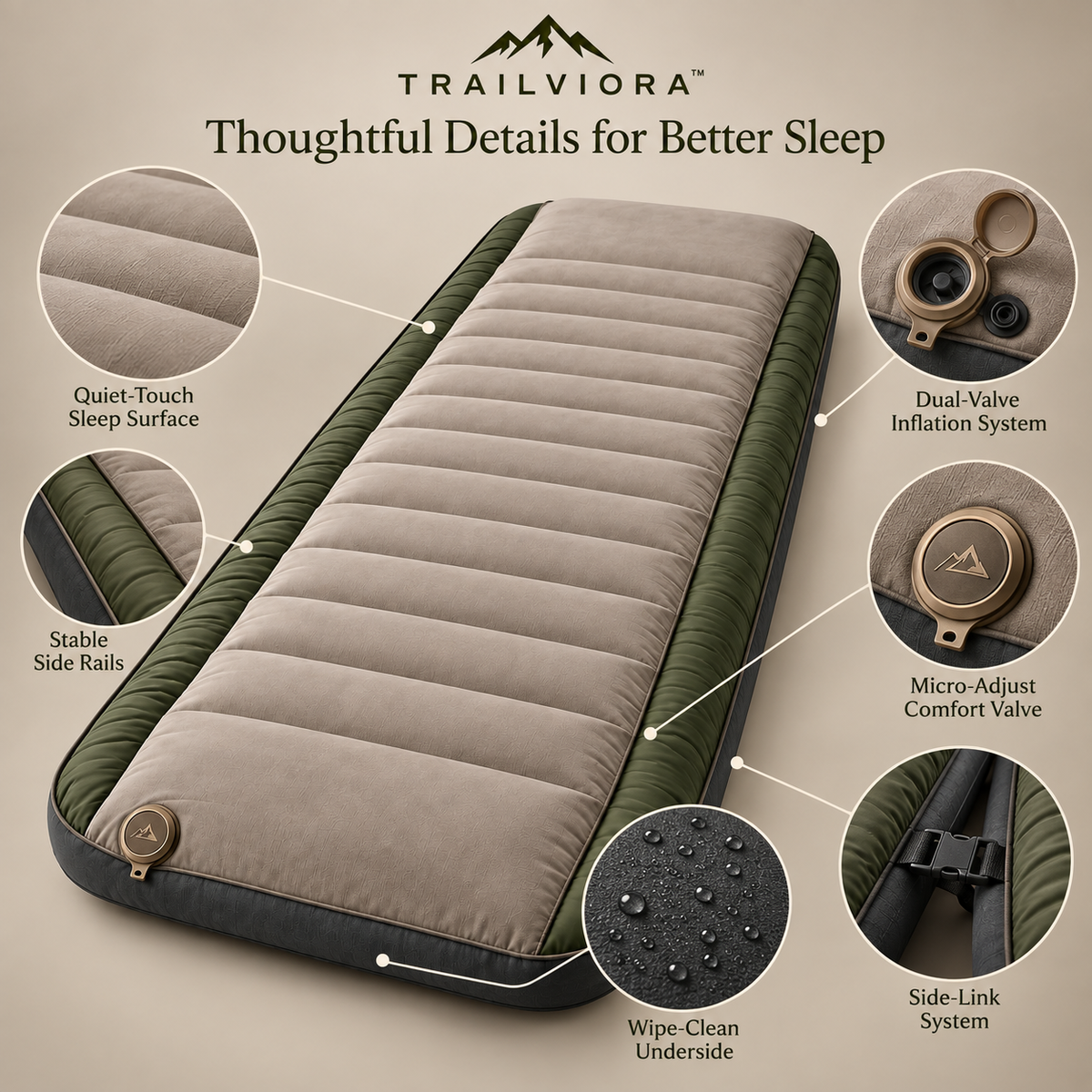 Trailviora™ Portable Multi-Layer Inflatable Camping Sleeping Pad