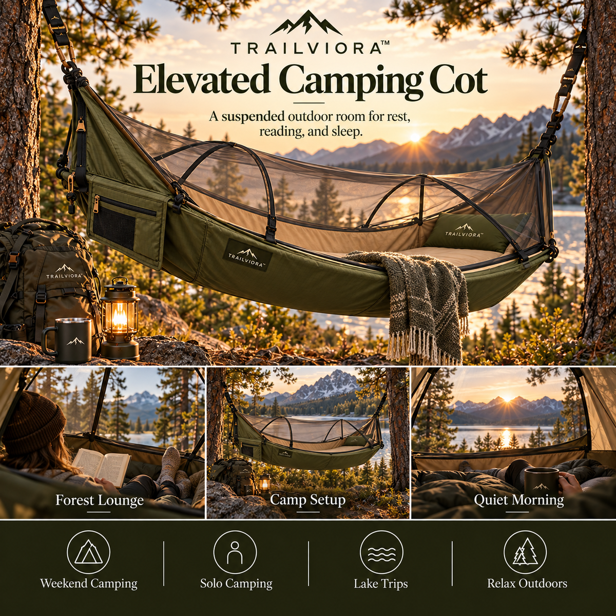 Trailviora™ Elevated Camping Cot