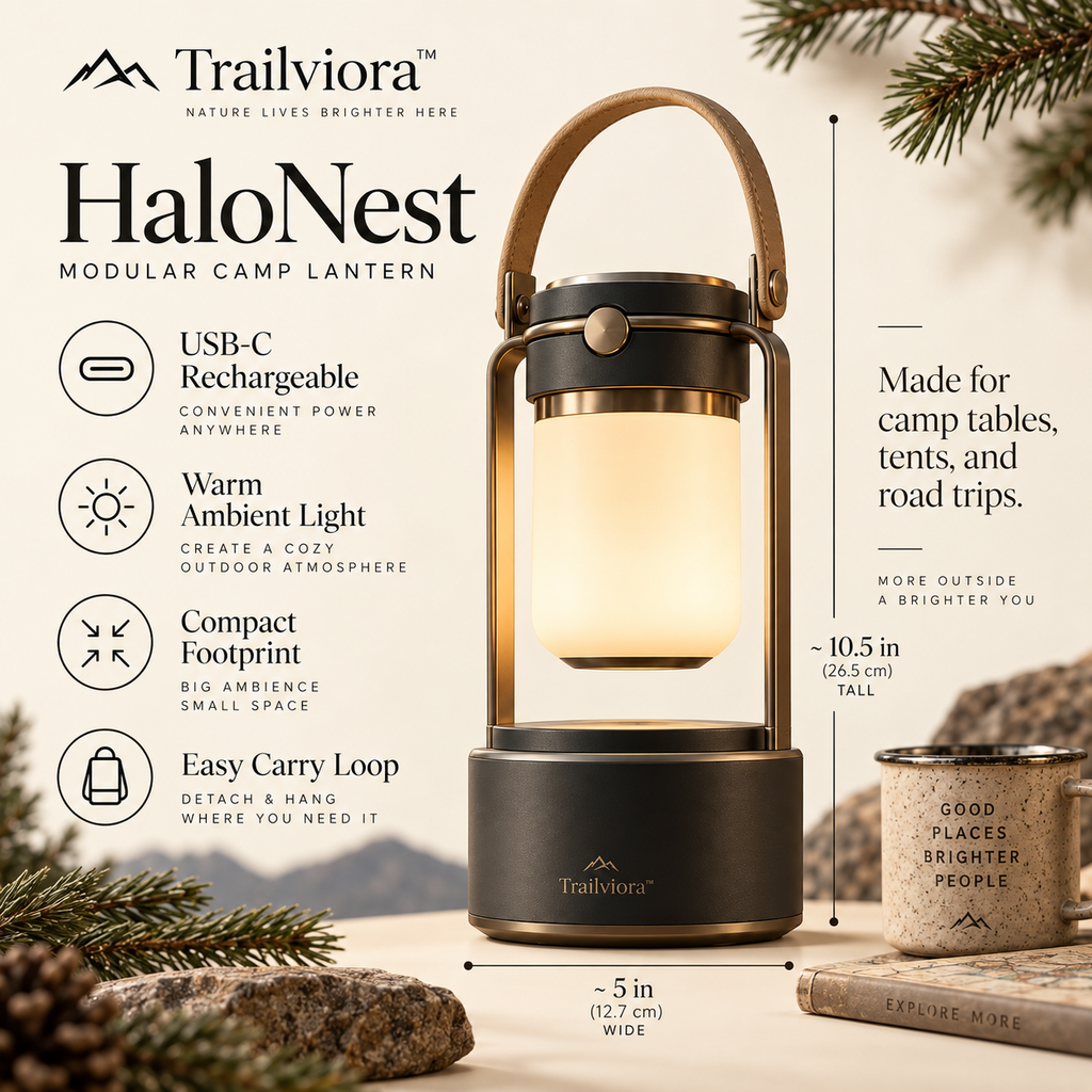 Trailviora™ HaloNest Modular Camp Lantern