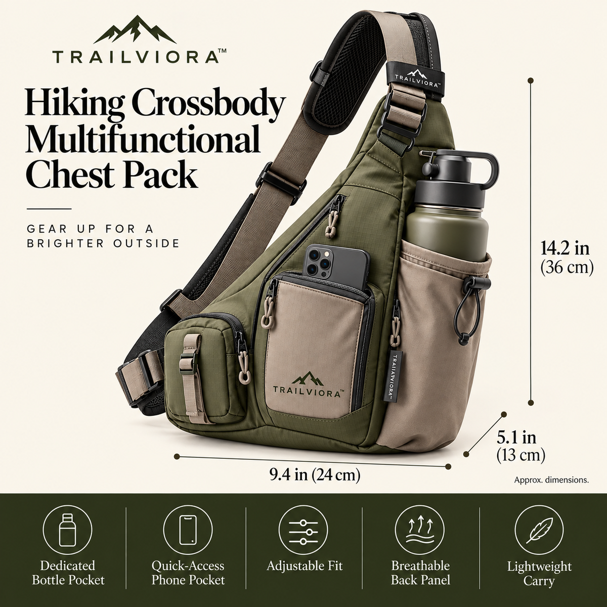 Trailviora™ Hiking Crossbody Multifunctional Chest Pack