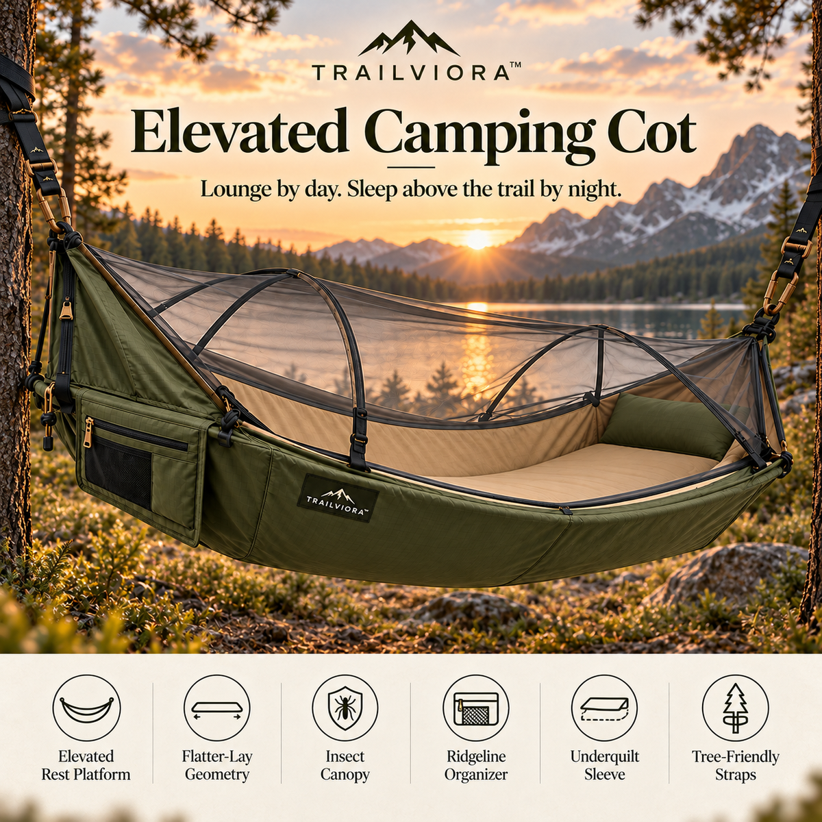 Trailviora™ Elevated Camping Cot