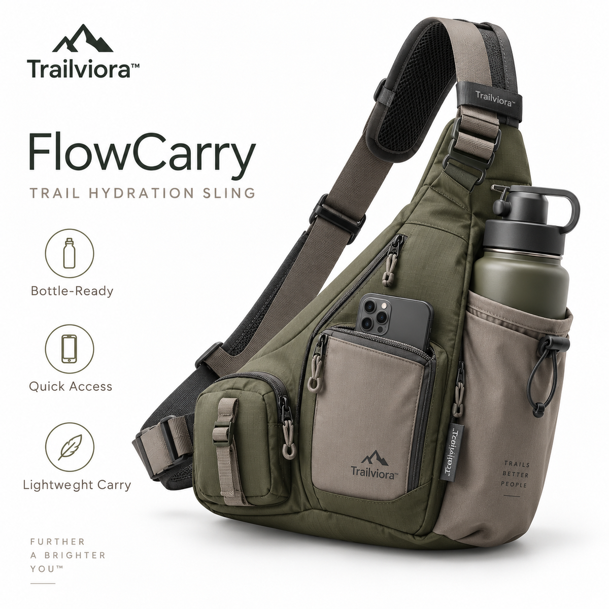Trailviora™ FlowCarry Trail Hydration Sling