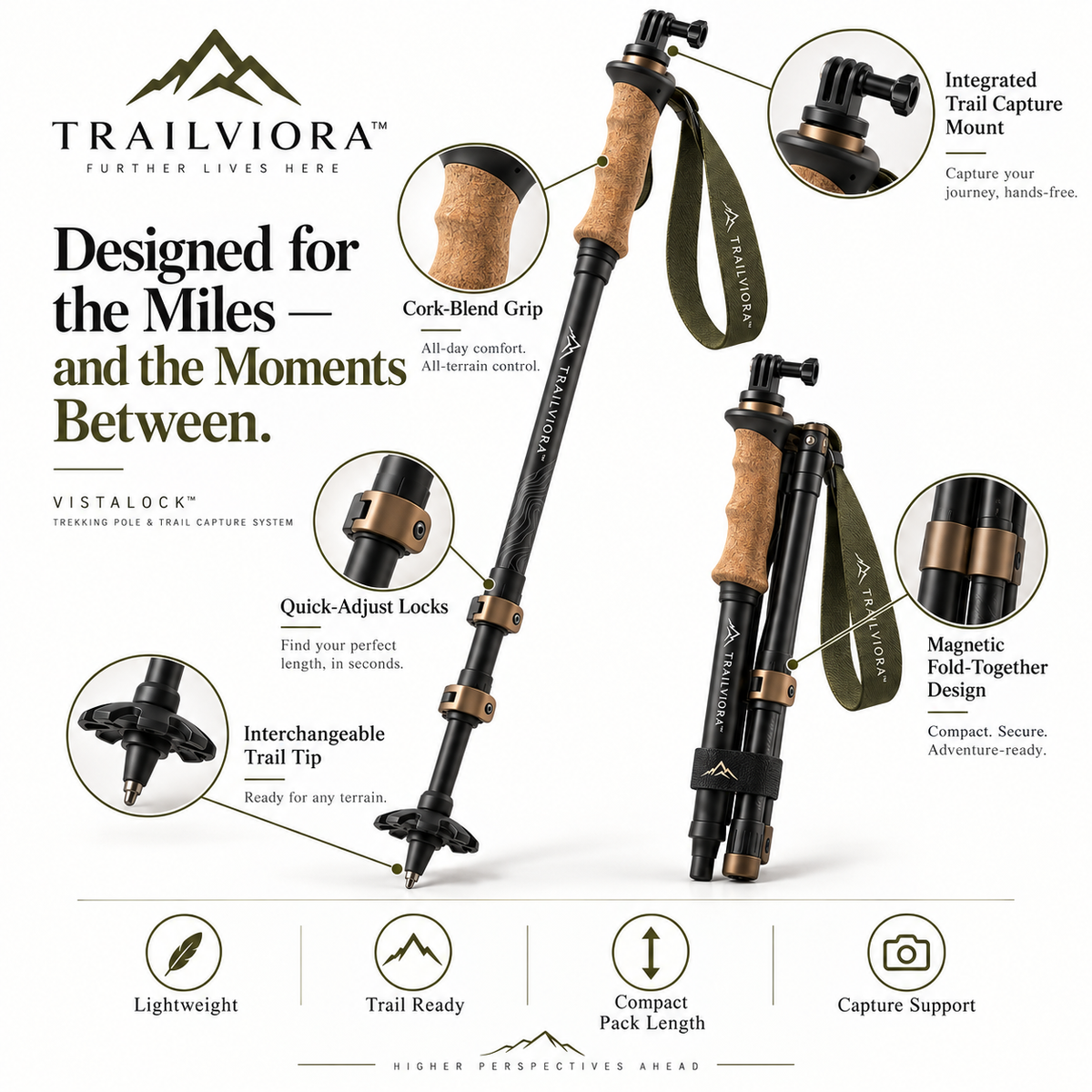 Trailviora™ VistaLock Trekking Pole & Trail Capture System