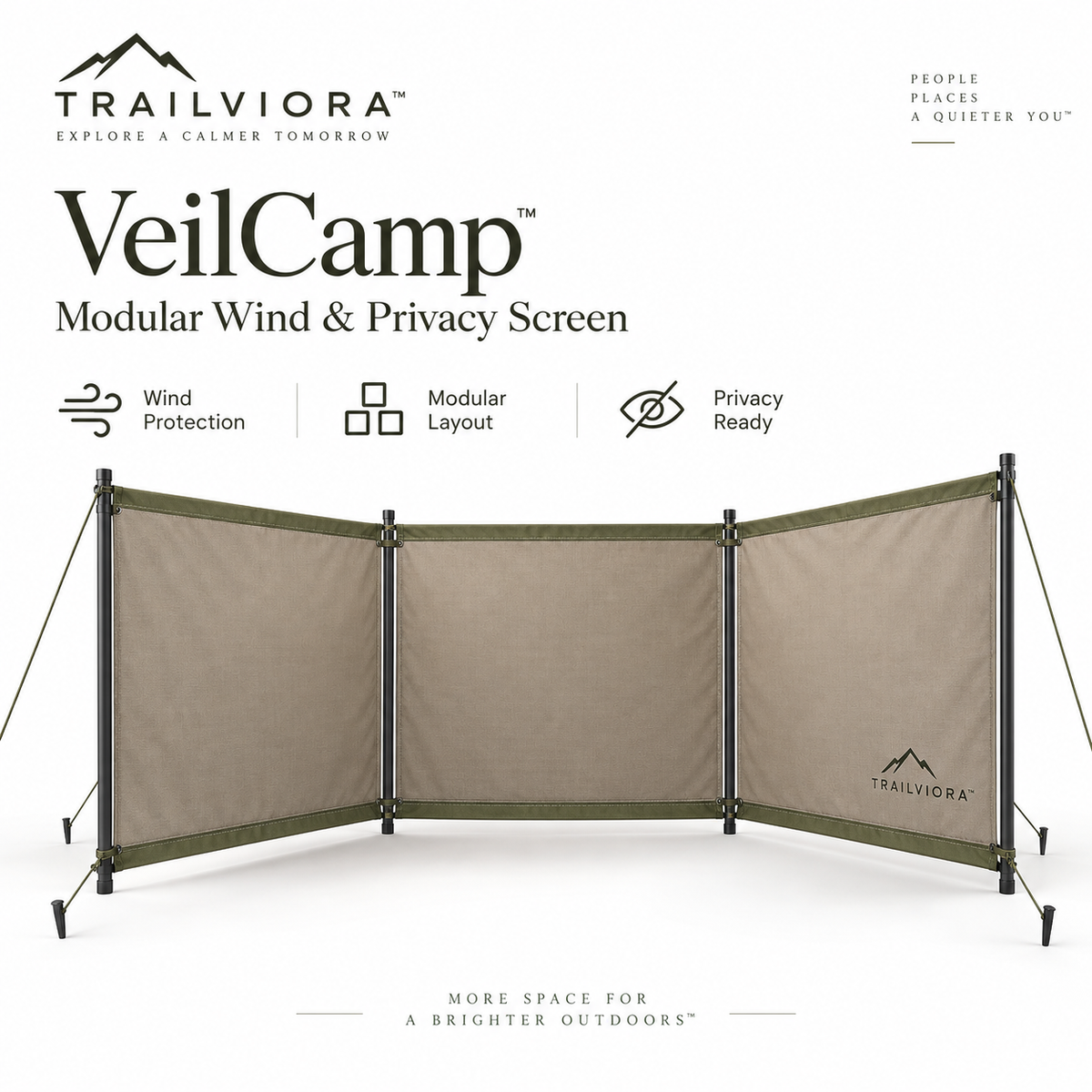 Trailviora™ VeilCamp Modular Wind & Privacy Screen