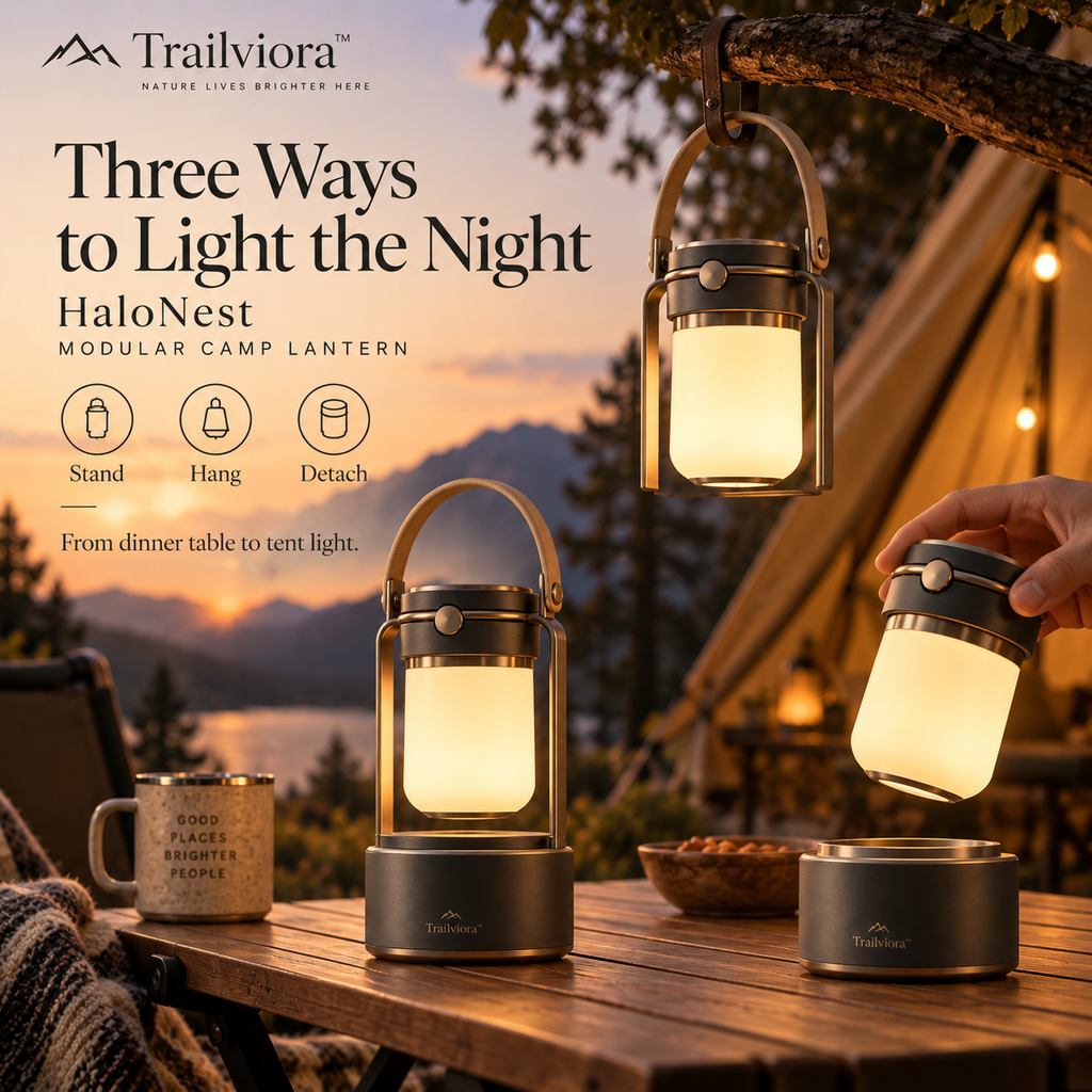 Trailviora™ HaloNest Modular Camp Lantern
