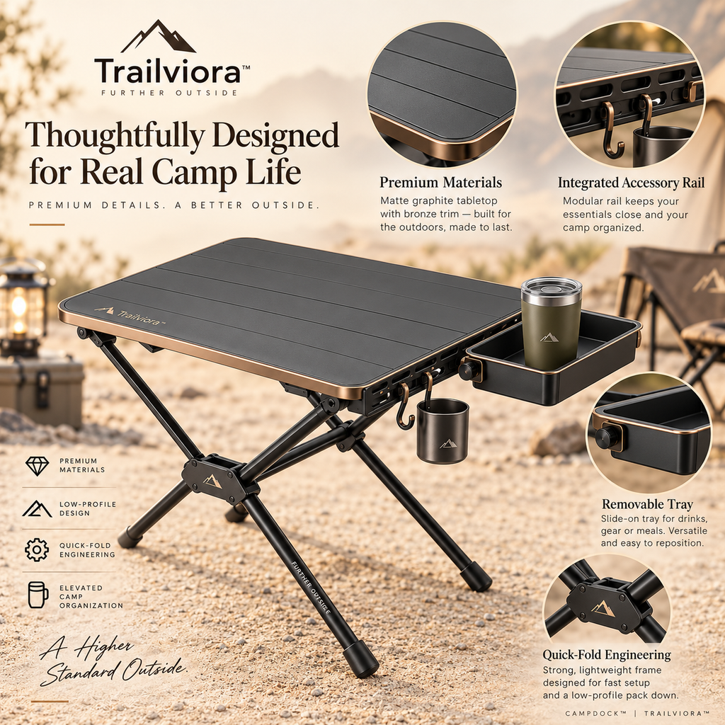 Trailviora™ CampDock Modular Camp Side Table
