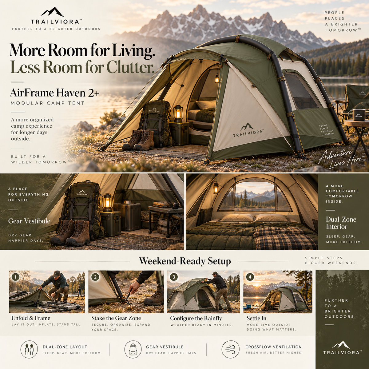 Trailviora™ TerraCloud Layered Camp Sleep Mat