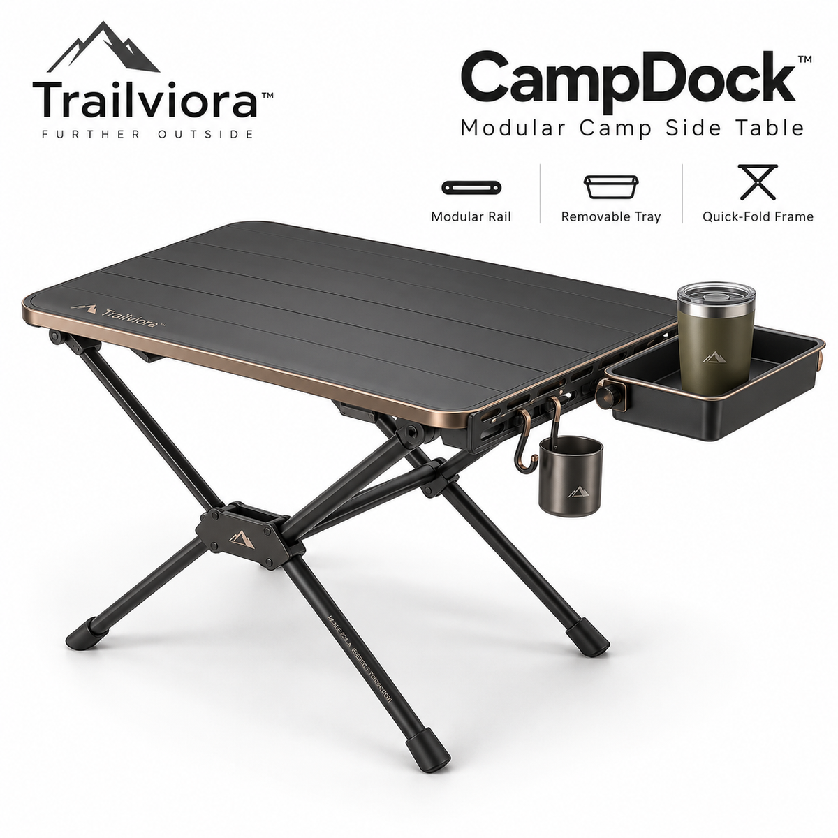 Trailviora™ CampDock Modular Camp Side Table