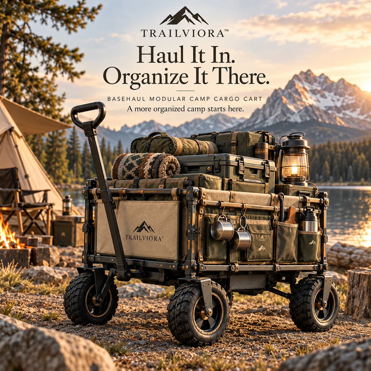 Trailviora™ BaseHaul Modular Camp Cargo Cart