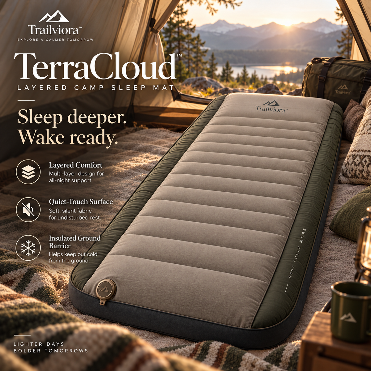 Trailviora™ TerraCloud Layered Camp Sleep Mat